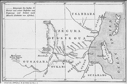 Karte mit Bagamoyo